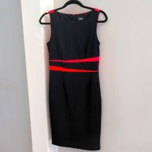 VINCE CAMUTO Sleeveless Colorblock Sheath Dress; Navy, Pink, Coral; Size 6; NWT